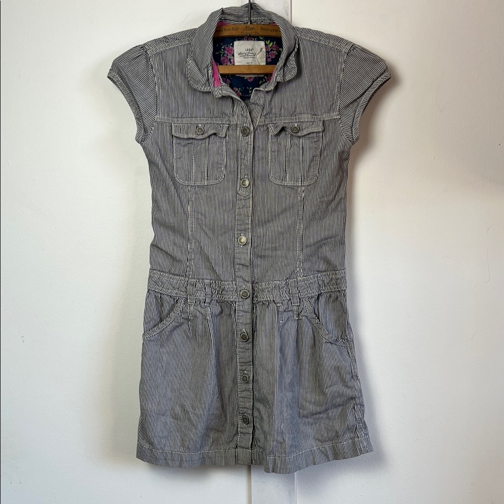 H&M Railway Striped Chambray Railroad Striped Dress